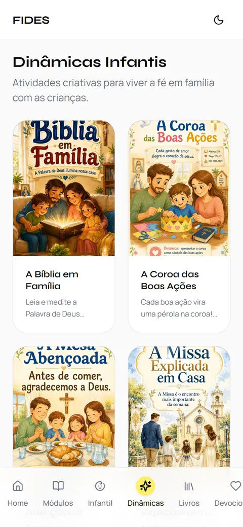 Dinâmicas do Fides no celular