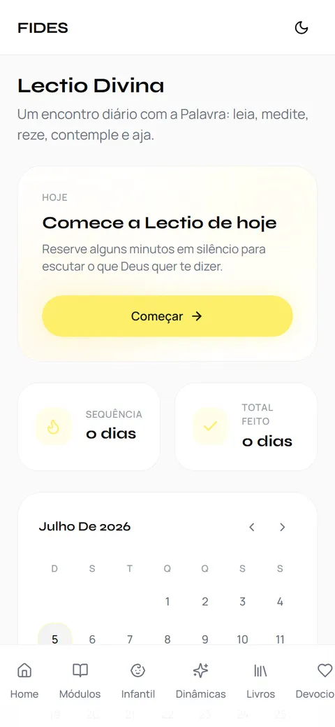 Lectio Divina do Fides no celular