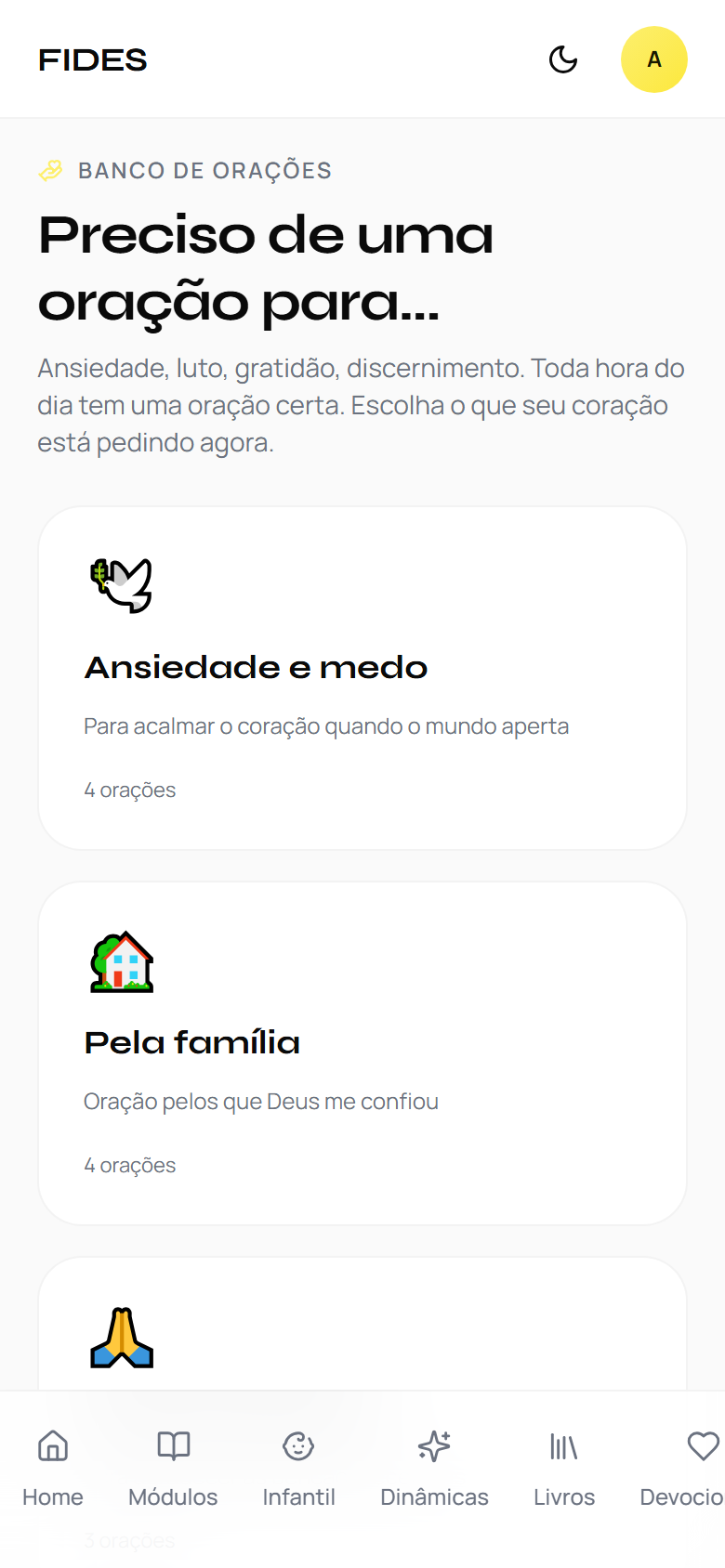 Banco de Orações do Fides no celular